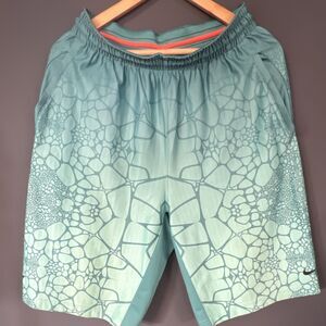 Nike Dri-FIT Men's Teal Abstract Athletic Shorts Mesh Medium Quick Dry
